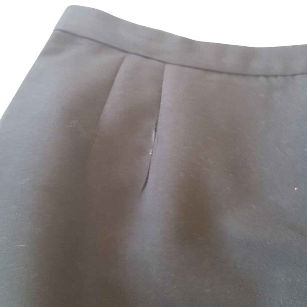 Vintage Handmade Black Pencil Skirt Midi 33 Inch Length Lined Wool Fitted - Picture 2 of 11